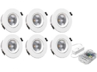 6er-Pack Downlights 6,8W. Lichtstrom: 550lm 3000K, 475lm 2700K. RA92. 40 Grad Abstrahlwinkel. Phasendimmbar. von CSDK-SL