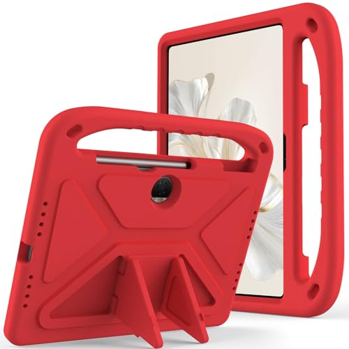 CSHNB Tablet PC Hülle Kinderhülle kompatibel mit Honor Pad 9 (12,1 Zoll), leichte, stoßfeste Schutzhülle mit Griff und Ständer, kinderfreundliche Schutzhülle Schutz(RED) von CSHNB