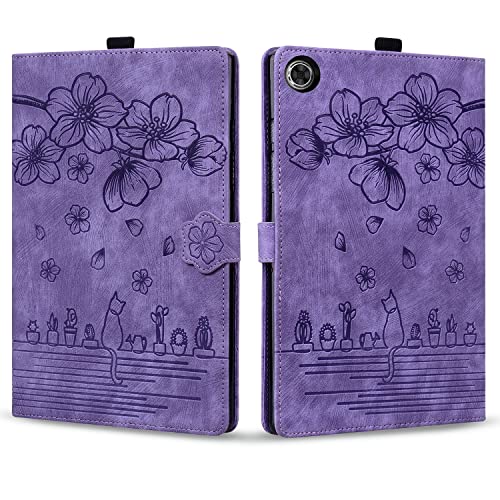CSHNB Tablet PC Hülle Kompatibel mit Fire Max 11" 2023, stoßfestes PU-Leder, geprägter Klappständer, Schutzhülle, Klapphülle, Kartensteckplatz, Tablet-PC-Hülle Schutz(Purple) von CSHNB