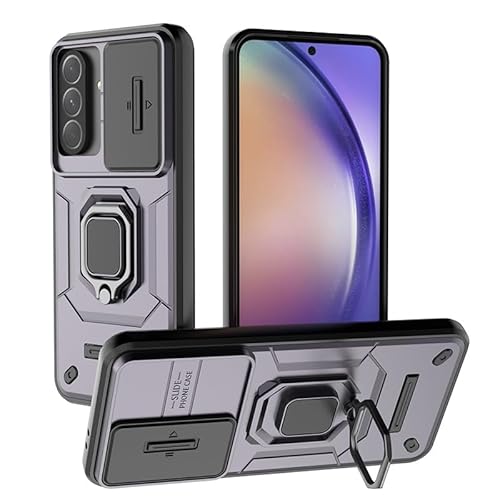 Handyhülle Kompatibel mit Samsung Galaxy A56 5G-Hülle mit verschiebbarer Kameraabdeckung und drehbarem Ringständer, schlanke, robuste, stoßfeste Schutzhülle, rutschfeste und sturzsichere Schutzhülle L Handyhülle Kompatibel mit Samsung Galaxy A56 5G-Hülle mit verschiebbarer Kameraabdeckung und drehbarem Ringständer, schlanke, robuste, stoßfeste Schutzhülle, rutschfeste und sturzsichere Schutzhülle L von CSHNB