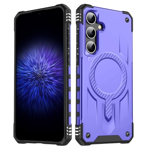 Handyhülle Kompatibel mit Samsung Galaxy S24 Plus Hülle, Klassische Hybrid-Magnet-Handyhülle, Schlanke, Stoßfeste Standard-Fallschutzhülle, Kratzfeste Rückseite Langlebiger Schutz(Purple) von CSHNB
