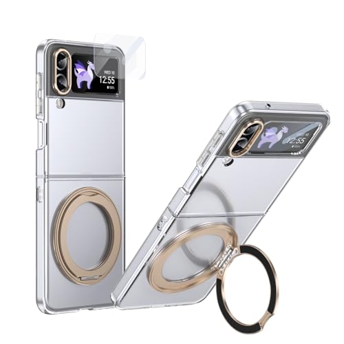Klapphülle fürs Handy Kompatibel mit Samsung Galaxy Z Flip 4 Hülle mit Displayschutzfolie, 360° drehbarem Ringständer, stoßfester, durchscheinender Schutzhülle in Militärqualität, kristallklar Handysc Klapphülle fürs Handy Kompatibel mit Samsung Galaxy Z Flip 4 Hülle mit Displayschutzfolie, 360° drehbarem Ringständer, stoßfester, durchscheinender Schutzhülle in Militärqualität, kristallklar Handysc von CSHNB