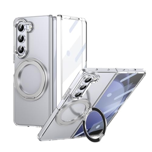 Klapphülle fürs Handy Kompatibel mit Samsung Galaxy Z Fold 5 Hülle mit Displayschutzfolie, 360° drehbarem Ringständer, stoßfester, durchscheinender Schutzhülle in Militärqualität, kristallklar Handysc Klapphülle fürs Handy Kompatibel mit Samsung Galaxy Z Fold 5 Hülle mit Displayschutzfolie, 360° drehbarem Ringständer, stoßfester, durchscheinender Schutzhülle in Militärqualität, kristallklar Handysc von CSHNB