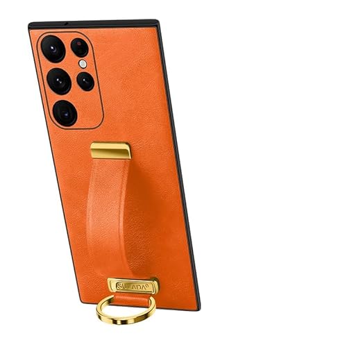 Schutzhülle für Samsung Galaxy S23, PU-Leder, ultradünne Schutzhülle, skalierbares Armband, Ständer, stoßfest, langlebiger Schutz, Orange Schutzhülle für Samsung Galaxy S23, PU-Leder, ultradünne Schutzhülle, skalierbares Armband, Ständer, stoßfest, langlebiger Schutz, Orange von CSHNB