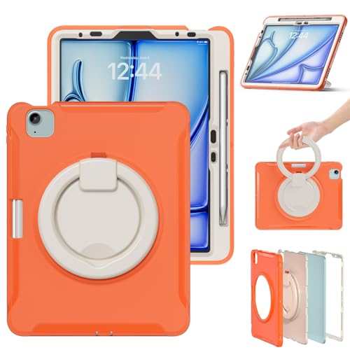 Schutzhülle für Tablet PC, kompatibel mit iPad Air 11 Zoll (2024), Air 6. Generation, Hybrid-Schutzhülle mit drehbarem Griff und Ständer, kinderfreundliches Design, Schutz (Ora von CSHNB