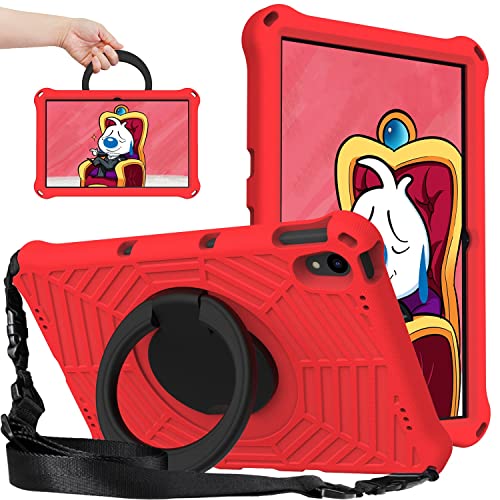 Tablet-PC-Hülle, kompatibel mit Lenovo Tab P11, 27,9 cm (11 Zoll), Modell 2020 (TB-J606F / TB-J606X), Kinder, sturzsicher, leicht, EVA-Hülle, 360 Grad drehbar, multifunktionaler Griff, Ständer, Rot von CSHNB