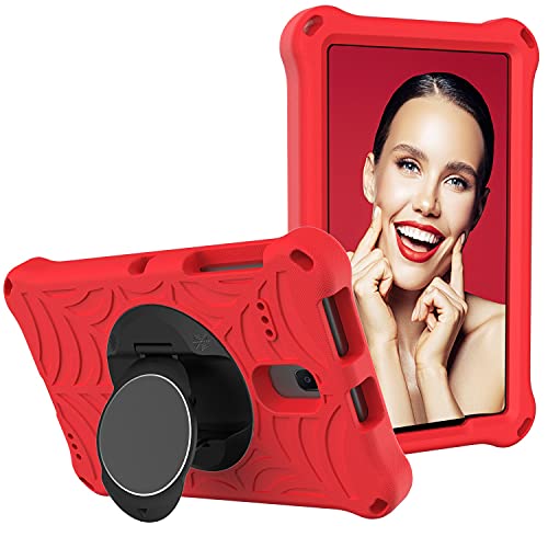 CSHNB Tablet PC Hülle Kompatibel mit Samsung Galaxy Tab A T385/T380 (2017), Schutzhülle Compatible with Kinder-Tablet, stoßfest, Schutzhülle mit Ständer, mit Schultergurt, rutschfest Schutz(Red) von CSHNB