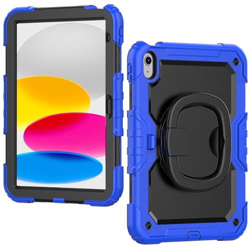 CSHNB Tablet PC Hülle Kompatibel mit iPad 11. Generation A16 11 Zoll 2025 Hülle mit Displayschutzfolie, strapazierfähige Ganzkörper-Schutzhülle, drehbarer Griff, Silikonhülle Schutz(Blue) von CSHNB