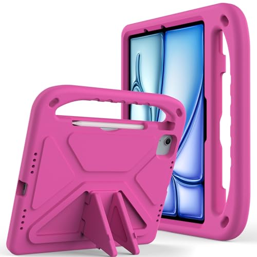 Tablet PC Hülle Kompatibel mit iPad Air 11 Zoll M3 (2025) / M2 (2024) (Air 7./6. Generation), Hülle, stoßfest, leicht, mit Griff und Ständer, Schutzhülle, kratzfest, aus kinderfreundlichem EVA-Materia von CSHNB