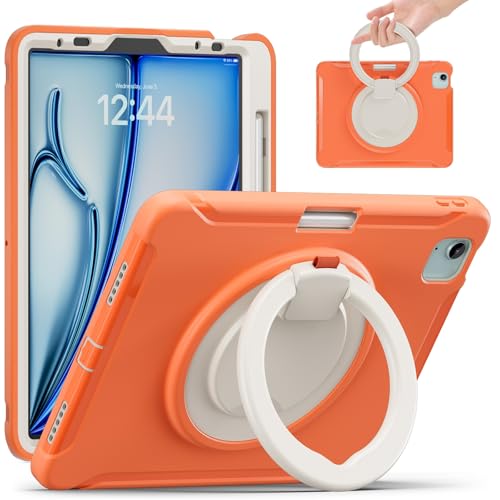 Tablet PC Hülle Stoßfeste Hybrid Schutzhülle mit Drehgriff und Ständer, kompatibel mit iPad Air 11 (2024), Air 4 (10.9) (2020), Air 5 (10.9) (2022), kinderfreundliches Design Pro von CSHNB