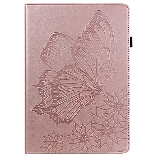 Tablet PC PU Hülle.Tablet Slot Abdeckung Flip Schutzhülle Lederhülle Schmetterling Pc Cover Fit mit iPad mini 1 2 3 4 5 Schutz (Rose Gold) von CSHNB
