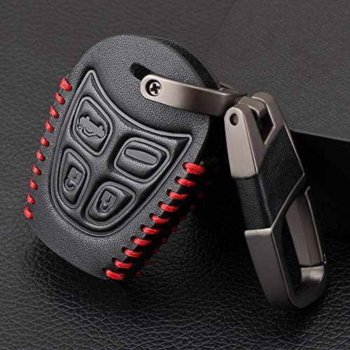 CSHU Leder Autoschlüsseletui Auto Styling 4 Tasten Schlüsselanhänger Autoschlüsseletui Abdeckung Schlüsselanhänger Ringschlüsseltasche, passend für SAAB 9-3 93 2003-2009 CSHU Leder Autoschlüsseletui Auto Styling 4 Tasten Schlüsselanhänger Autoschlüsseletui Abdeckung Schlüsselanhänger Ringschlüsseltasche, passend für SAAB 9-3 93 2003-2009 von CSHU