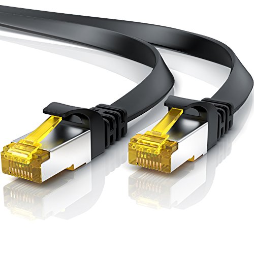 10m CAT 7 Netzwerkkabel Flach, Ethernet Kabel, Gigabit Lan 10 Gbit s, Patchkabel, Flachbandkabel, Verlegekabel, Cat.7 Rohkabel U FTP PIMF Schirmung mit RJ 45 Stecker, Switch Router Modem, Schwarz 10m CAT 7 Netzwerkkabel Flach, Ethernet Kabel, Gigabit Lan 10 Gbit s, Patchkabel, Flachbandkabel, Verlegekabel, Cat.7 Rohkabel U FTP PIMF Schirmung mit RJ 45 Stecker, Switch Router Modem, Schwarz von CSL-Computer