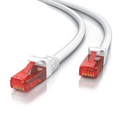 10m Netzwerkkabel RJ45 - Ethernet Gigabit LAN Kabel - 10 100 1000Mbit s - Patchkabel - kompatibel zu Cat 5 Cat 6 Cat 7 Cat 8 - Switch Router Modem Patchpannel Access Point Patchfelder - weiß von CSL-Computer