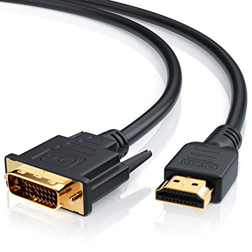 5m CSL - HDMI auf DVI 24 1 Dual Link - High Speed Adapter Kabel - bis zu 4K 60Hz von DVI auf HDMI - 1080p Full HD bei HDMI auf DVI - 3D Ready - vergoldete Kontakte von CSL-Computer