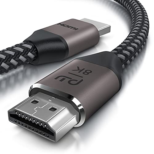 8k HDMI Kabel 2.1 UHD II – 8k @ 120 Hz mit DSC - 7680 x 4320 - 1m (Meter) - 2k 4k 8k Highspeed mit Ethernet – HDR eARC VRR ALLM - HDMI-Kabel 2.1 - Stoffummantelung - kompatibel zu Blu Ray PS4 PS5 Xbox von CSL-Computer