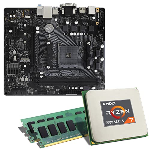 AMD Ryzen 7 5700G / ASRock B550M-HDV Mainboard Bundle / 64GB | CSL PC Aufrüstkit | AMD Ryzen 7 5700G 8X 3800 MHz, 64GB DDR4-RAM, GigLAN, 2X M.2 Port, USB 3.2 Gen1 | Aufrüstset | PC Tuning Kit von CSL-Computer