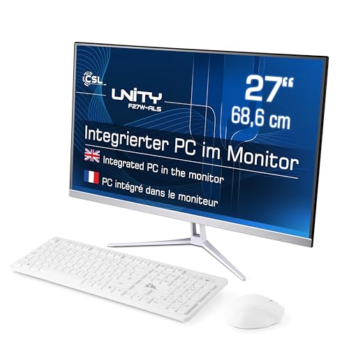 All-in-One-PC CSL Unity F27W-ALS, 68,58 cm (27 Zoll, 1920x1080 Full HD) - Leistungsstarker AIO (Intel N200 CPU 4x3700 MHz, 1000 GB SSD, 32 GB DDR4-RAM, Windows 11 Pro), weiß von CSL-Computer