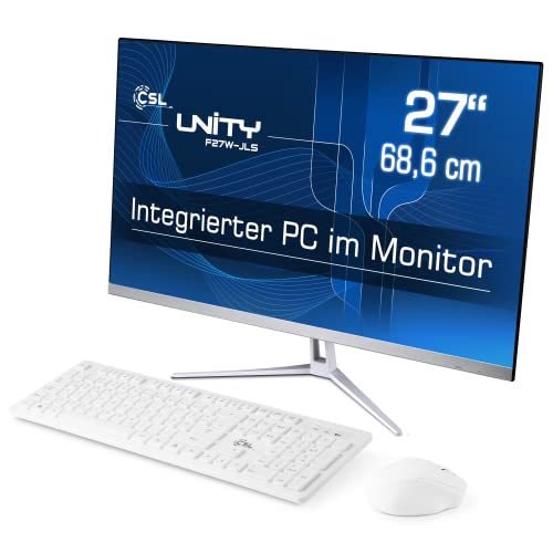 All-in-One-PC CSL Unity F27W-JLS, 68,58 cm (27 Zoll, 1920x1080 Full HD) - Leistungsstarker AIO (Intel Celeron N5100 CPU 4x2800 MHz, 1000 GB SSD, 32 GB DDR4-RAM, Windows 11 Home), weiß von CSL-Computer