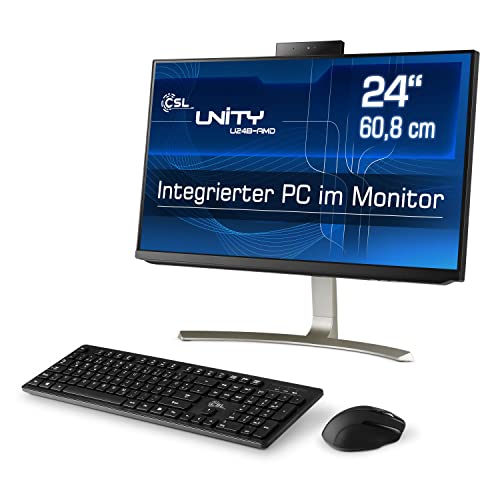All-in-One-PC CSL Unity U24B-AMD, 60,5 cm (23,8 Zoll, 1920x1080 Full HD) - Leistungsstarker AIO (AMD Ryzen 7 5700G CPU 8x3800 MHz, 2000 GB SSD, 32 GB DDR4-RAM, Windows 11 Home), schwarz von CSL-Computer