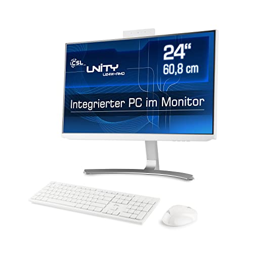 All-in-One-PC CSL Unity U24W-AMD, 60,5 cm (23,8 Zoll, 1920x1080 Full HD) - Leistungsstarker AIO (AMD Ryzen 7 5700G CPU 8x3800 MHz, 2000 GB SSD, 32 GB DDR4-RAM), weiß von CSL-Computer
