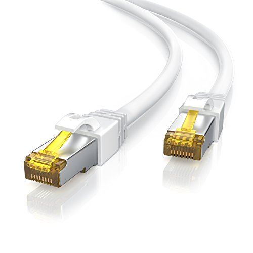 CSL - 0,5m 50cm CAT 7 Netzwerkkabel Gigabit Ethernet LAN Kabel - 10000 Mbit s - Patchkabel - Cat.7 Rohkabel S FTP PIMF Schirmung mit RJ 45 Stecker - Switch Router Modem Access Point von CSL-Computer