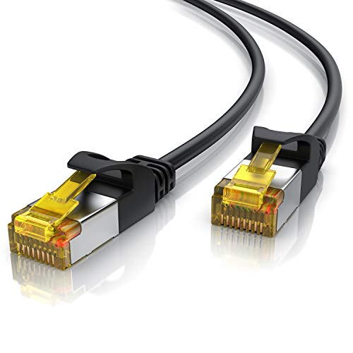 CSL 0,5m 50cm Cat 7 Netzwerkkabel Slim - Patchkabel RJ45 LAN Ethernet Gigabit Kabel – 10000 Mbit – U/FTP PIMF Schirmung – Switch Router Modem PS5 XBox Series X -kompatibel zu Cat 6 Cat 8 - schwarz von CSL-Computer