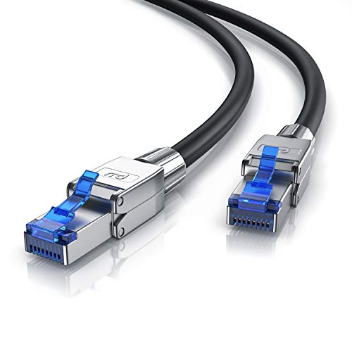 CSL - 0,5m 50cm Cat 8 LAN Kabel Netzwerkkabel - Glasfaser Hochgeschwindigkeit 40 Gbit/s 2000 MHz Ethernet Patch Kabel - 8.1 Feldkonfektionierbare RJ45 Stecker - 0,5 Meter Schwarz CSL - 0,5m 50cm Cat 8 LAN Kabel Netzwerkkabel - Glasfaser Hochgeschwindigkeit 40 Gbit/s 2000 MHz Ethernet Patch Kabel - 8.1 Feldkonfektionierbare RJ45 Stecker - 0,5 Meter Schwarz von CSL-Computer
