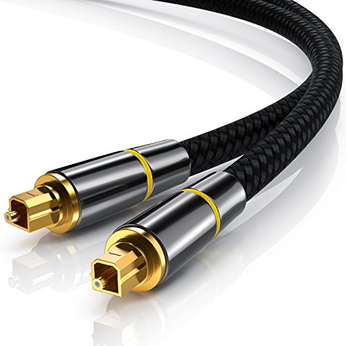 CSL - 1,5m HQ Platinum Toslink optisch digital Kabel S PDIF Audio Kabel - Aluminium Stecker vergoldete Kontakte Nylonummantelt - LWL Lichtwellenleiter - HiFi TV Konsolen Media Center von CSL-Computer