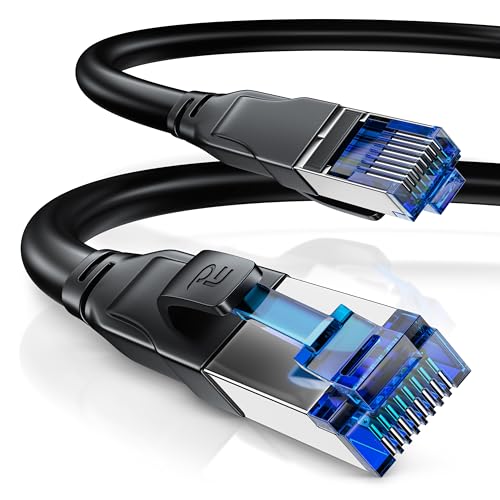 CSL - 10m CAT 8.1 Netzwerkkabel 40 Gbits - LAN Kabel Patchkabel Datenkabel - CAT 8 High Speed Gigabit Ethernet Cable - 40000 Mbits Glasfaser Geschwindigkeit - S/FTP PIMF Schirmung RJ45 Stecker von CSL-Computer