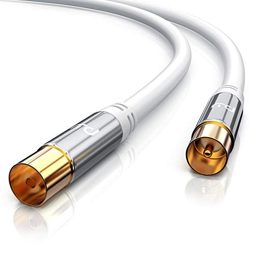 CSL - 12,5m Antennenkabel 8k 4k HDTV 135Db 75 Ohm - Premium Koaxialkabel - Full HD 4K UHD - Koax Stecker Koax Kupplung - DVB-T und DVB-T2 DVB-C DVB-S DVB-S2 Radio UKW DAB von CSL-Computer