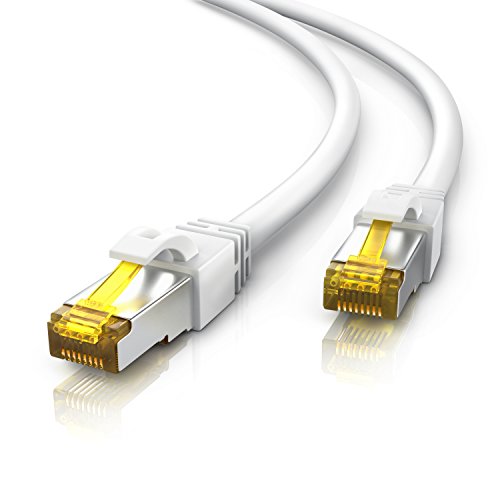 CSL - 15m CAT 7 Netzwerkkabel Gigabit Ethernet LAN Kabel - 10000 Mbit s - Patchkabel - Cat.7 Rohkabel S FTP PIMF Schirmung mit RJ 45 Stecker - Switch Router Modem Access Point von CSL-Computer