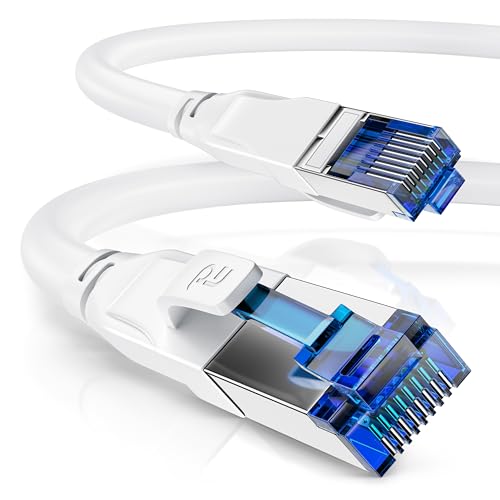 CSL - 15m CAT 8.1 Netzwerkkabel 40 Gbits - LAN Kabel Patchkabel Datenkabel - CAT 8 High Speed Gigabit Ethernet Cable - 40000 Mbits Glasfaser Geschwindigkeit - S/FTP PIMF Schirmung RJ45 Stecker von CSL-Computer