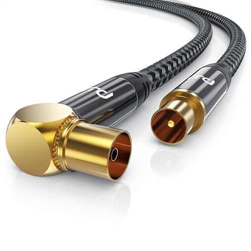CSL - 1m Antennenkabel gewinkelt mit Braiding 8k 4k HDTV - 1 Meter Antennen kabel - Kupplung 90° Winkel zu Stecker gerade - HDTV 75 Ohm - geeignet für TV HDTV Radio DVB-T2 DVB-S DVB-S2, Winkelstecker CSL - 1m Antennenkabel gewinkelt mit Braiding 8k 4k HDTV - 1 Meter Antennen kabel - Kupplung 90° Winkel zu Stecker gerade - HDTV 75 Ohm - geeignet für TV HDTV Radio DVB-T2 DVB-S DVB-S2, Winkelstecker von CSL-Computer