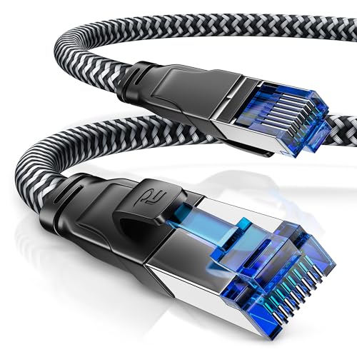 CSL - 20m Netzwerkkabel CAT 8 - LAN Kabel Patchkabel - Baumwollmantel - CAT8.1 High Speed Gigabit Ethernet Cable - 40 Gbits - S/FTP PIMF - RJ45 Stecker - Cat6 Cat7 Cat8 komp - 20 Meter - schwarz CSL - 20m Netzwerkkabel CAT 8 - LAN Kabel Patchkabel - Baumwollmantel - CAT8.1 High Speed Gigabit Ethernet Cable - 40 Gbits - S/FTP PIMF - RJ45 Stecker - Cat6 Cat7 Cat8 komp - 20 Meter - schwarz von CSL-Computer