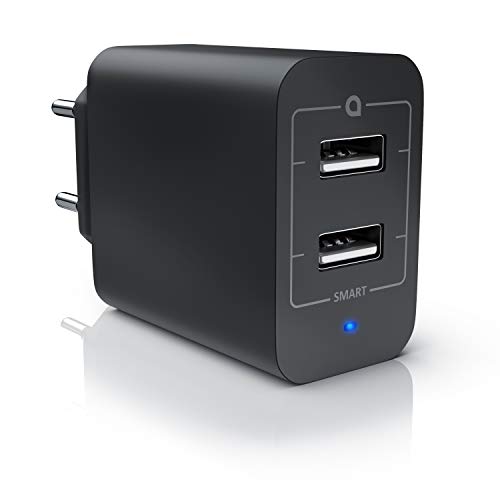 CSL - 24 Watt Ladegerät Dual Port USB Ladegerät mit Power LED - 4800mA insgesamt - USB Charger von CSL-Computer