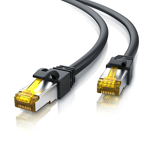 CSL - 25m CAT 7 Netzwerkkabel Gigabit Ethernet LAN Kabel - 10000 Mbit s - Patchkabel - Cat.7 Rohkabel S FTP PIMF Schirmung mit RJ 45 Stecker - Switch Router Modem Access Point von CSL-Computer