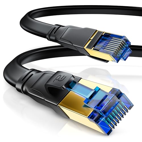 CSL - 2m CAT 8.1 Netzwerkkabel Flach 40 Gbits - LAN Kabel Patchkabel - CAT 8 Gigabit RJ45 Ethernet Cable - 40000 Mbits Glasfaser Geschwindigkeit - Flachbandkabel - Verlegekabel - Cat 6 Cat 7 Cat 8 von CSL-Computer