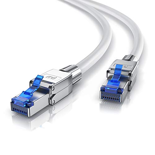 CSL - 2m Cat 8 LAN Kabel Netzwerkkabel - Glasfaser Hochgeschwindigkeit 40 Gbit/s 2000 MHz Ethernet Patch Kabel - 8.1 Feldkonfektionierbare RJ45 Stecker - 2 Meter Weiß CSL - 2m Cat 8 LAN Kabel Netzwerkkabel - Glasfaser Hochgeschwindigkeit 40 Gbit/s 2000 MHz Ethernet Patch Kabel - 8.1 Feldkonfektionierbare RJ45 Stecker - 2 Meter Weiß von CSL-Computer