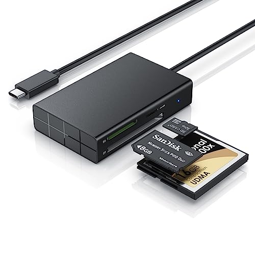 CSL - 3 in 1 USB USB-C Speicherkartenleser, Kartenleser Adapter, USB 3.2 Kartenlesegerät SD Karten, für SD, SDHC, SDXC, MicroSD, MicroSDHC und Micro SDXC-Karten von CSL-Computer