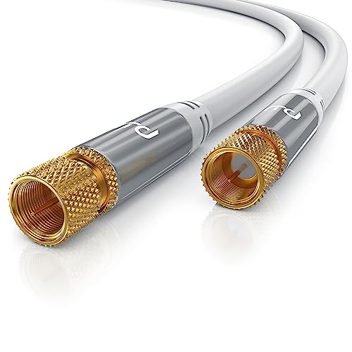 CSL - 3m Antennenkabel 8k 4k HDTV 135dB 75 Ohm - Premium SAT Kabel - F-Stecker zu F-Stecker gerade - DVB-S, DVB-S2 und Kabelinternet - robuste Vollmetallstecker - Abschirmmaß 135db von CSL-Computer