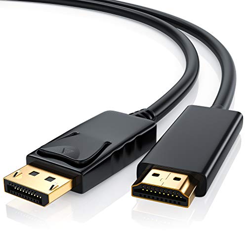 CSL - 3m Full HD Premium DisplayPort DP auf HDMI Kabel High Speed inkl. Audio-Übertragung - 1080p - Displayport Stecker M zu HDMI Stecker A - Zertifiziert - Apple und PC von CSL-Computer