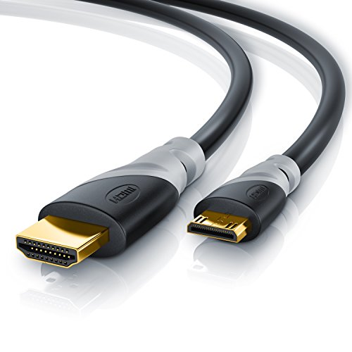 CSL - 3m Mini HDMI auf HDMI Kabel 2.0 - Ultra HD 4k 60Hz 2160p - 18Gbps - 3D Ethernet - Full HD 1080p - 3 fach geschirmt - schwarz von CSL-Computer