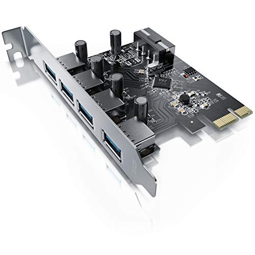 CSL - 4-Port USB 3.0 Super Speed Karte PCIe Express Controllerkarte, Schnittstellenkarte USB 3.0 - Neues Modell Neue Treiber - USB Verteiler intern von CSL-Computer