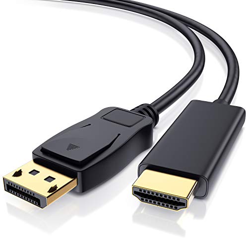 CSL - 4k DisplayPort auf HDMI Kabel - 1m - DP 1.4 - UHD 2160p - 3840 x 2160 @ 60 Hz - HDR - HDCP 2.3 – zur Verbindung von PCs/Notebooks mit Monitoren und Projektoren - schwarz von CSL-Computer