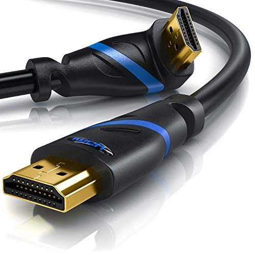 CSL - 8K HDMI Kabel 2.1 abgewinkelt 90° - Winkelstecker 90 Grad - 8 K @ 60 Hz mit DSC - 7680 x 4320-3m (Meter) - HDMI 2.1 2.0a 2.0b - 3D - UHD II - Dynamic HDR-10+ - eARC - VRR - Dolby Vision von CSL-Computer