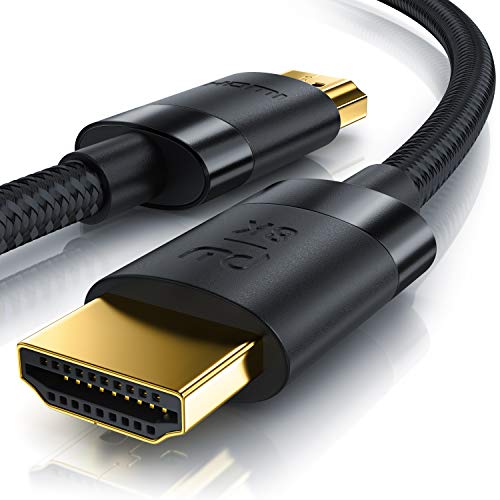 CSL - 8k / 4k HDMI Kabel 2.1/2.0-0,25m - 8K @ 60Hz / 120Hz - 4K @ 240Hz - 48 Gbit/s - 3D - Ultra High Speed mit Ethernet - TV Blu-ray PS5 Xbox Series X Switch - schwarz - 0,25 Meter von CSL-Computer