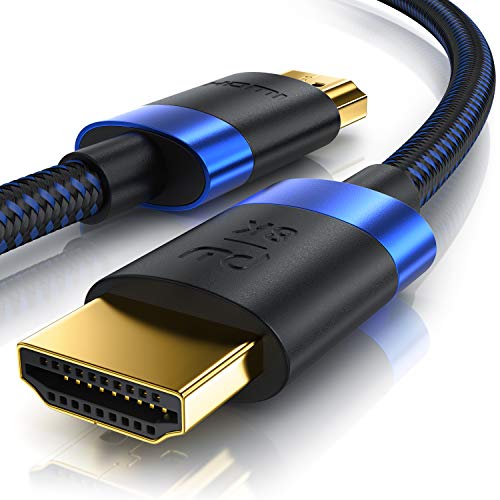 CSL - 8k / 4k HDMI Kabel 2.1/2.0-0,25m - 8K @ 60Hz / 120Hz - 4K @ 240Hz - 48 Gbit/s - 3D - Ultra High Speed mit Ethernet - TV Blu-ray PS5 Xbox Series X Switch - schwarz - 0,25 Meter von CSL-Computer