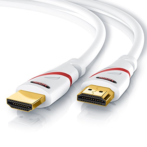 CSL - 8k / 4k HDMI Kabel 2.1/2.0-0,5m - 8K @ 60Hz - 4K @ 120Hz - 48 Gbit/s - 3D - Ultra High Speed mit Ethernet - TV Blu-ray PS5 Xbox Series X Switch - weiß - 0,5 Meter von CSL-Computer