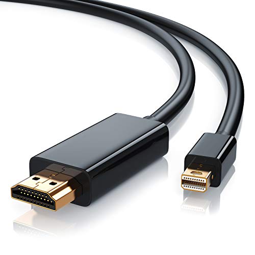 CSL - 90cm 4k Mini Displayport 1.2 auf HDMI Kabel UHD 4kx2k | Kompatibel mit Thunderbolt 1- und Thunderbolt 2-Ports | 4K Ultra HD 2160p / Full HD 1080p | Kompatibel mit Apple/Lenovo/Surface | schwarz von CSL-Computer